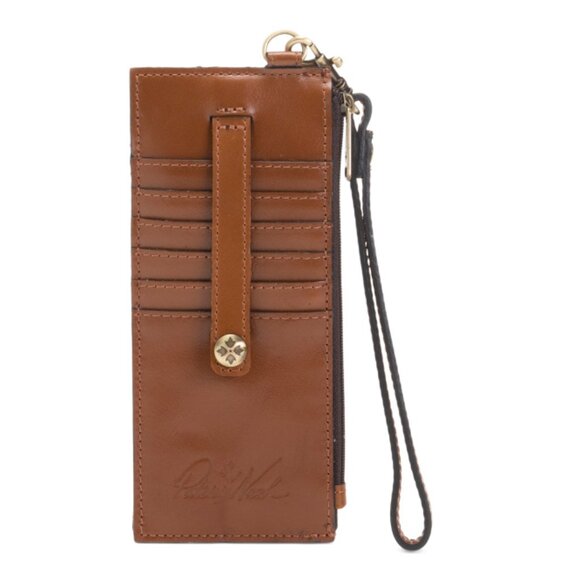 PATRICIA NASH Tan Leather Alanna Wristlet Wallet - Picture 1 of 2
